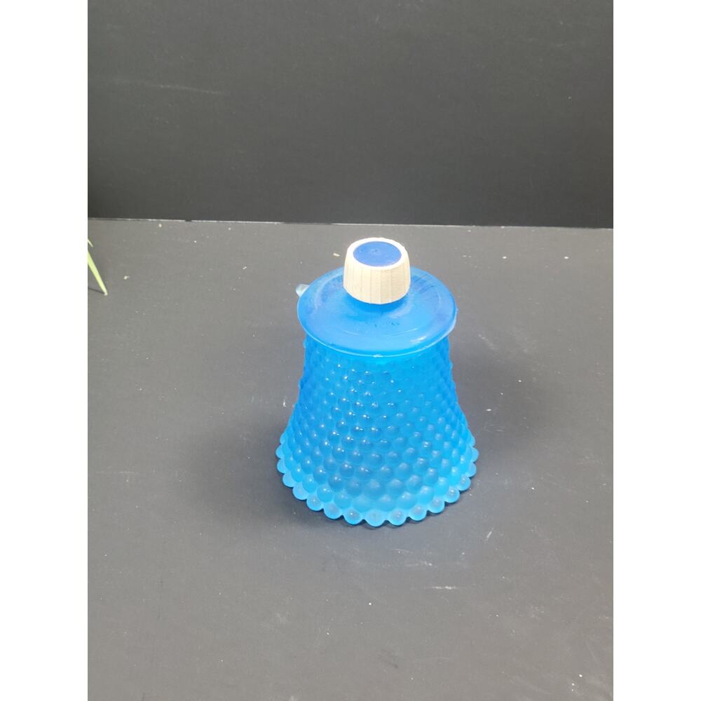 Vintage Frosted Blue Hobnail Votive Pegged Cup Candle Holders Home Interior